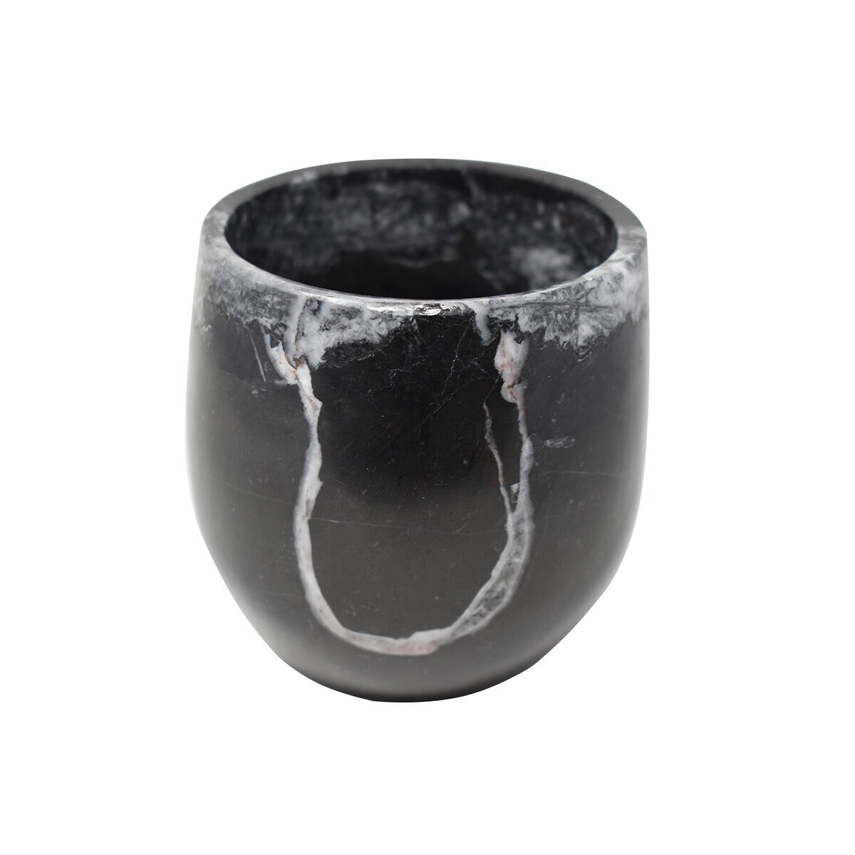 Luhom Juego de Vasos de Mármol 2 piezas Negro