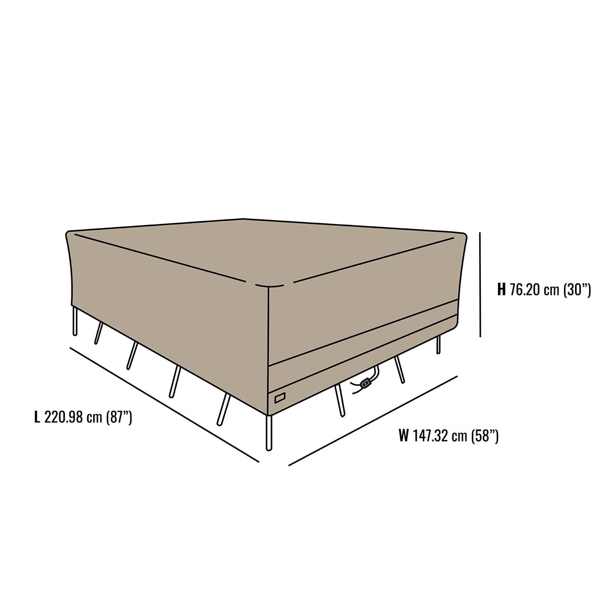 Seasons Sentry Funda para Set de Muebles de Jardín con Mesa Rectangular