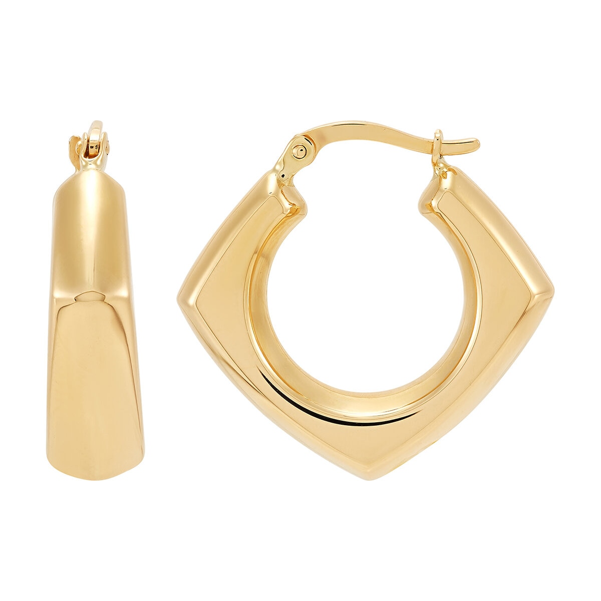 Aretes, Arracadas Forma Diamante, Oro Amarillo 14K