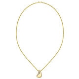 Cadena con Dije en forma de Lágrima, Oro Amarillo de 14K