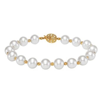 Pulsera de Perlas, Oro de 14K