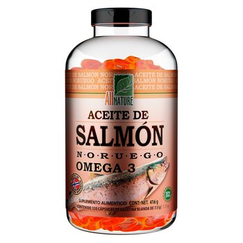 All Nature Aceite De Salmón Noruego Omega 3 Con 320 Cápsulas