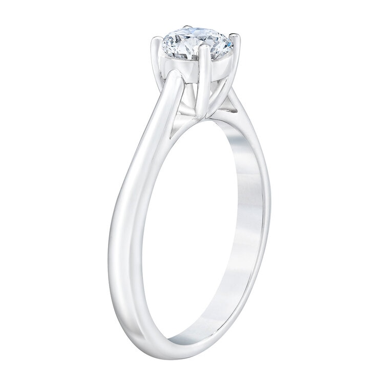 Anillo, 0.50ct Diamante Solitario, Oro Blanco de 14K Anillo, 0.50ct Diamante Solitario, Oro Blanco de 14K