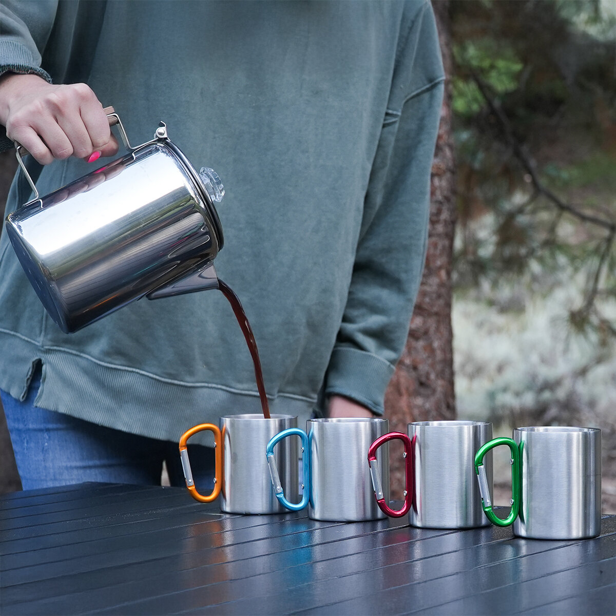 Alpine Mountain Gear Cafetera con Tazas para Exteriores