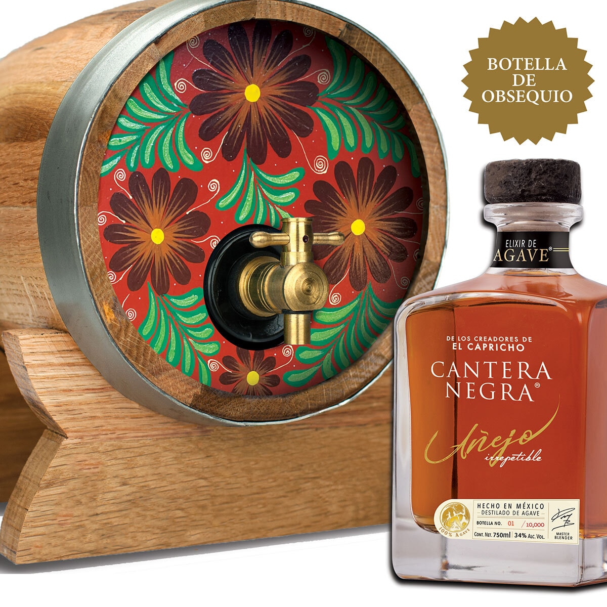 Barrica Artesanal + Cantera Negra Elixir de Agave 750ml (varios modelos)