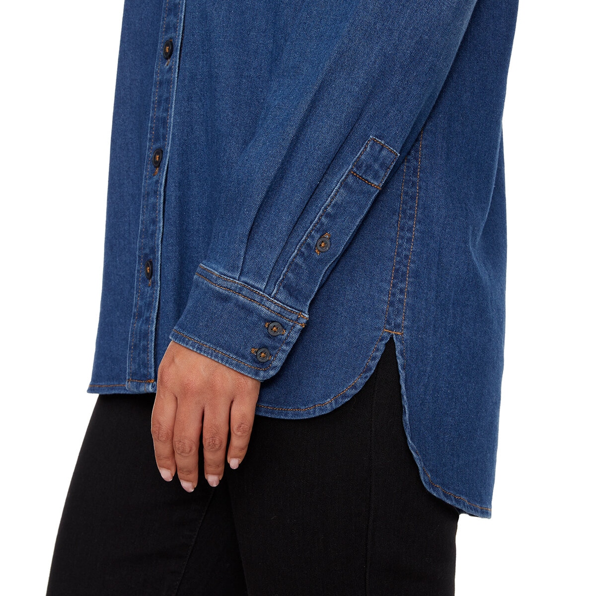 Buffalo David Bitton Camisa de jeans para Dama Azul lavado claro Mediana