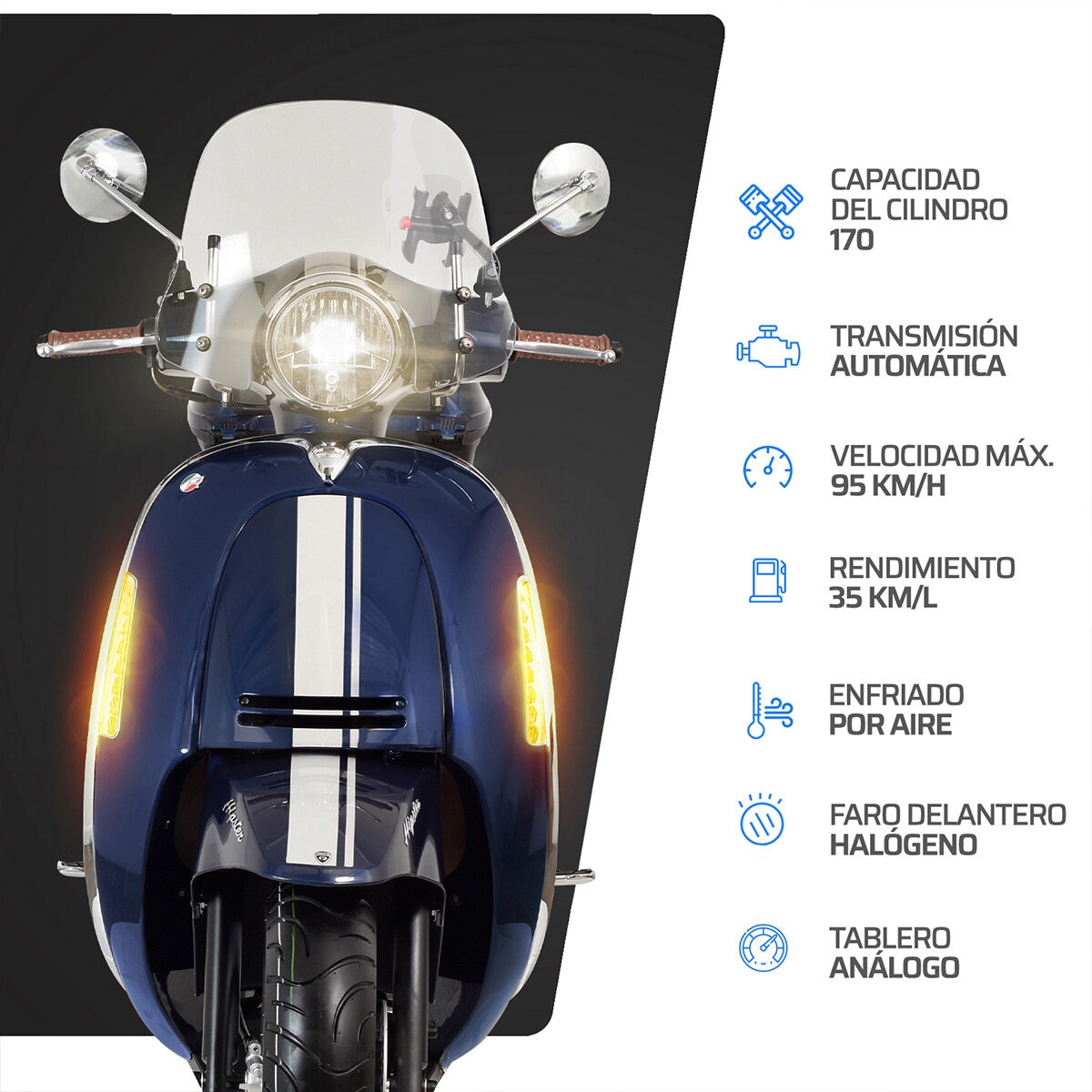 Vento Motocicleta Hipster 170cc Azul