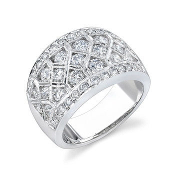 Anillo, 2.15ctw Diamantes, Oro Blanco de 18kt