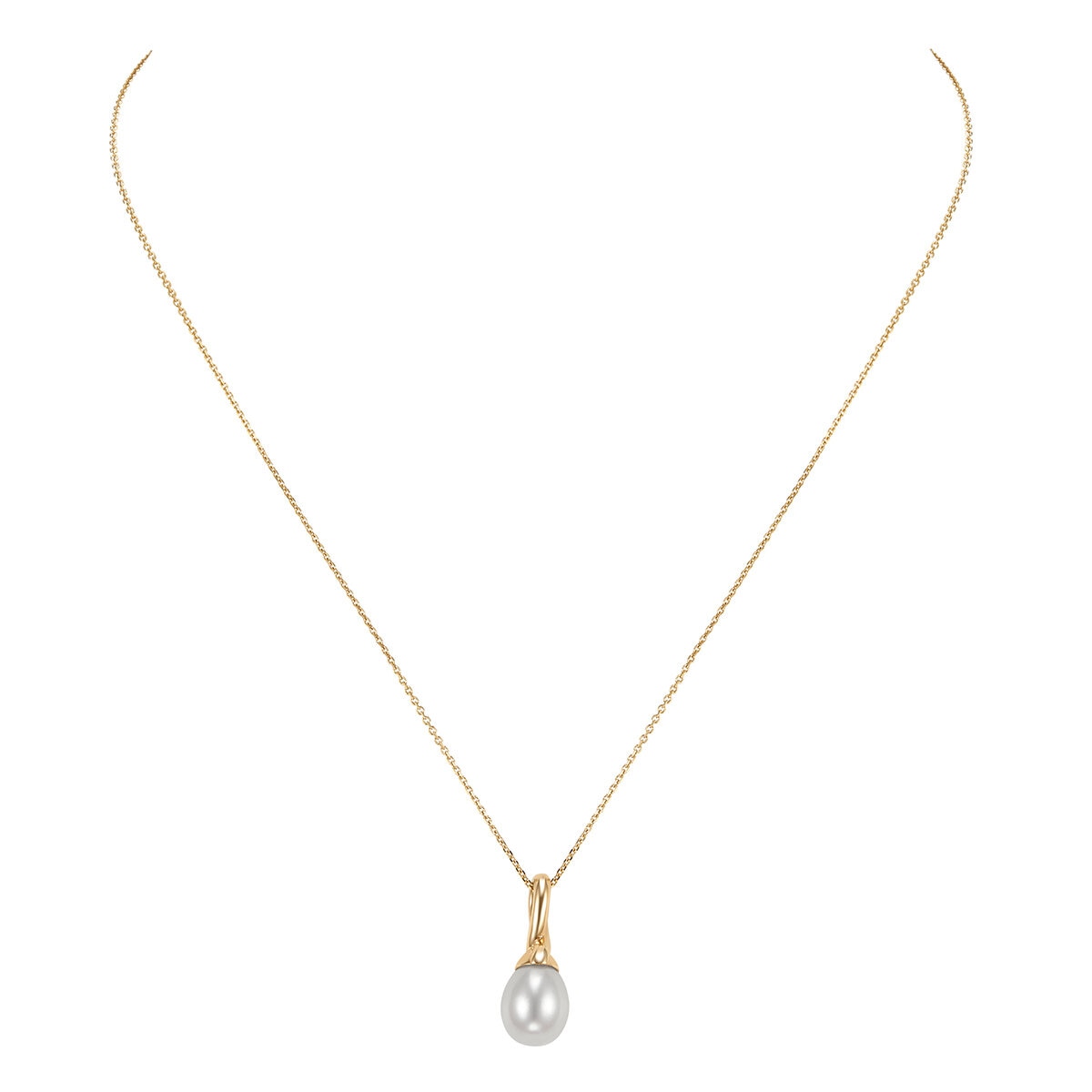Dije de Perla Cultivada, 9-10mm, Oro Amarillo de 14K