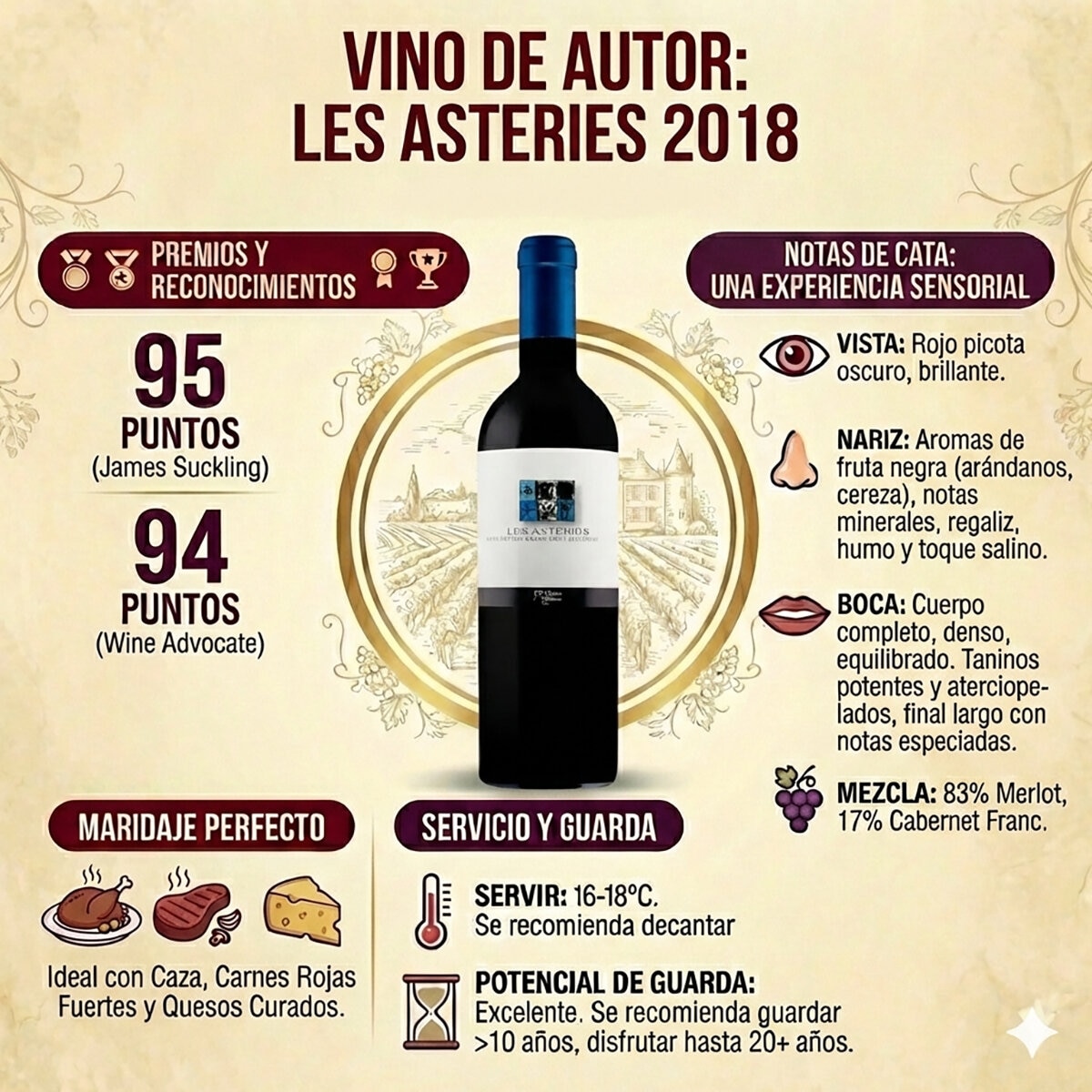 Vino Tinto Les Asteries 750 ml