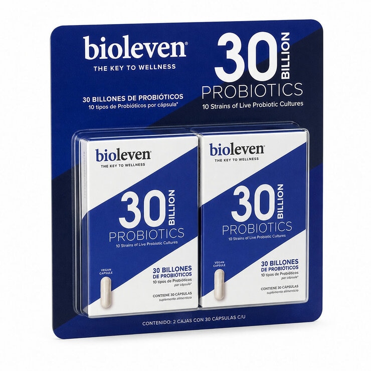 Bioleven Probióticos 30 Billones 2 Cajas de 30 Cápsulas c/u Bioleven Probióticos 30 Billones 2 Cajas de 30 Cápsulas c/u