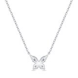 Collar de Diamantes 0.41ctw, con Dije de Mariposa, Oro Blanco 14K Collar de Diamantes 0.41ctw, con Dije de Mariposa, Oro Blanco 14K