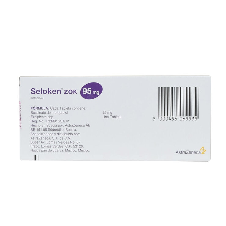 Seloken Zok 95mg 30 Grageas