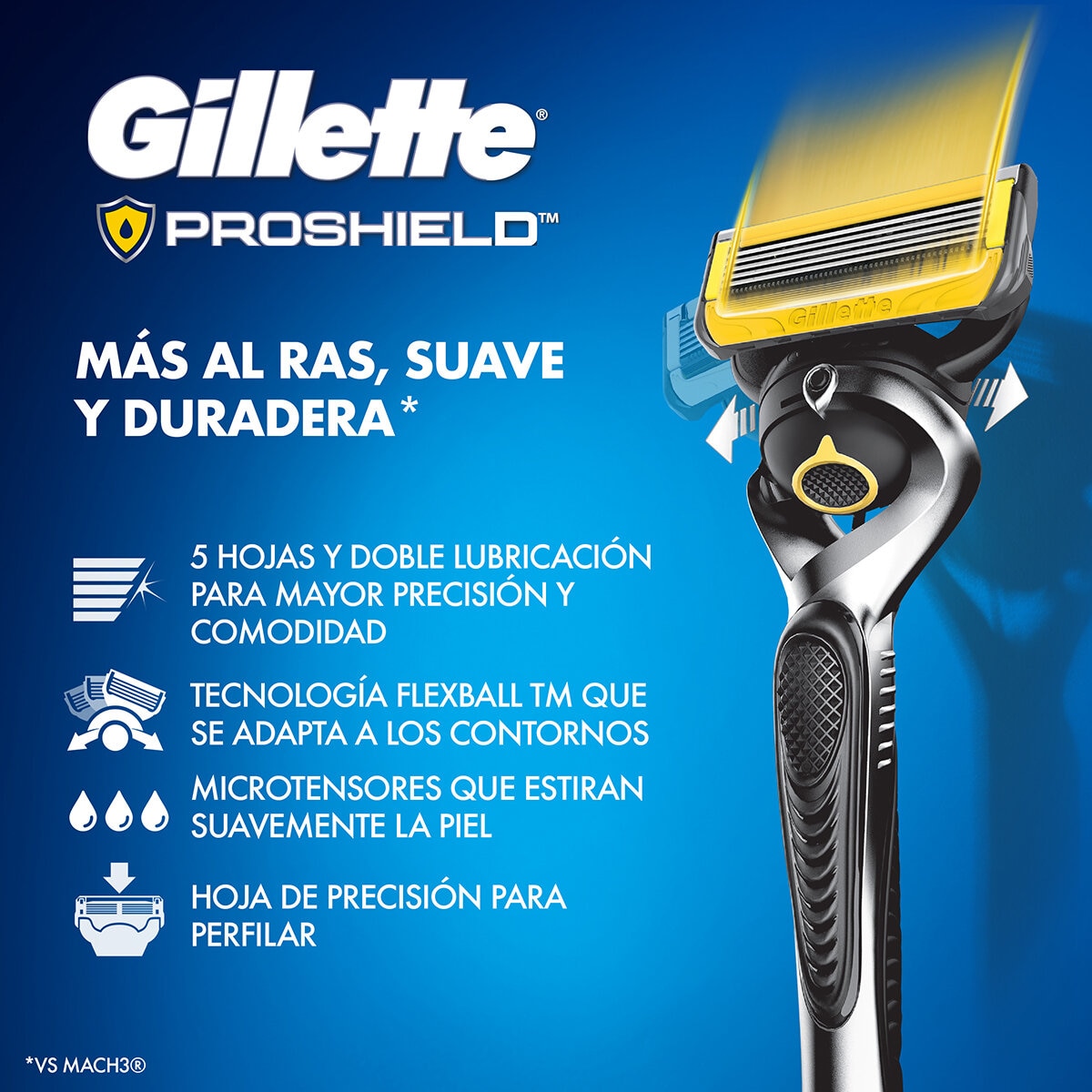 Gillette ProShield Máquina Para Afeitar Recargable + 9 Repuestos