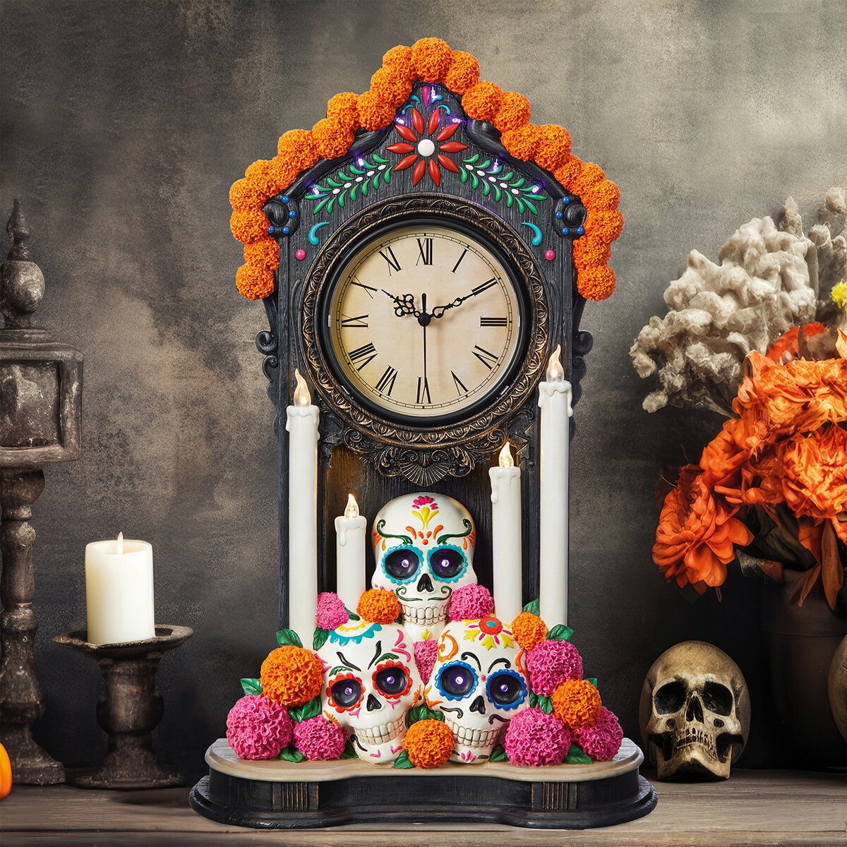 Reloj Decorativo de Día de Muertos
