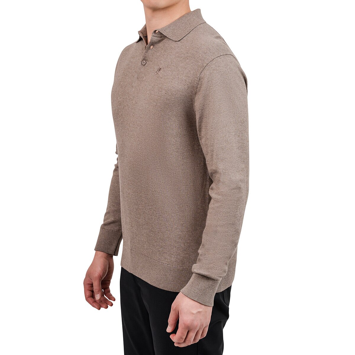 United Colors of Benetton Suéter tipo polo para Caballero Café Grande