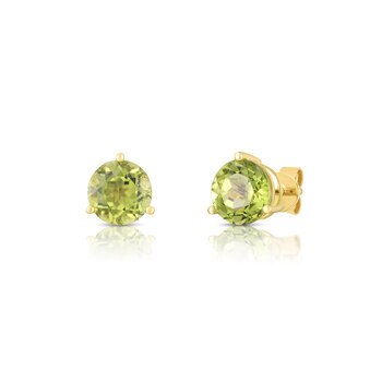 Aretes de Peridoto, Oro Blanco de 14k