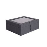 BHOME, Relojero de Vinipiel, 6 Compartimientos , Color Gris