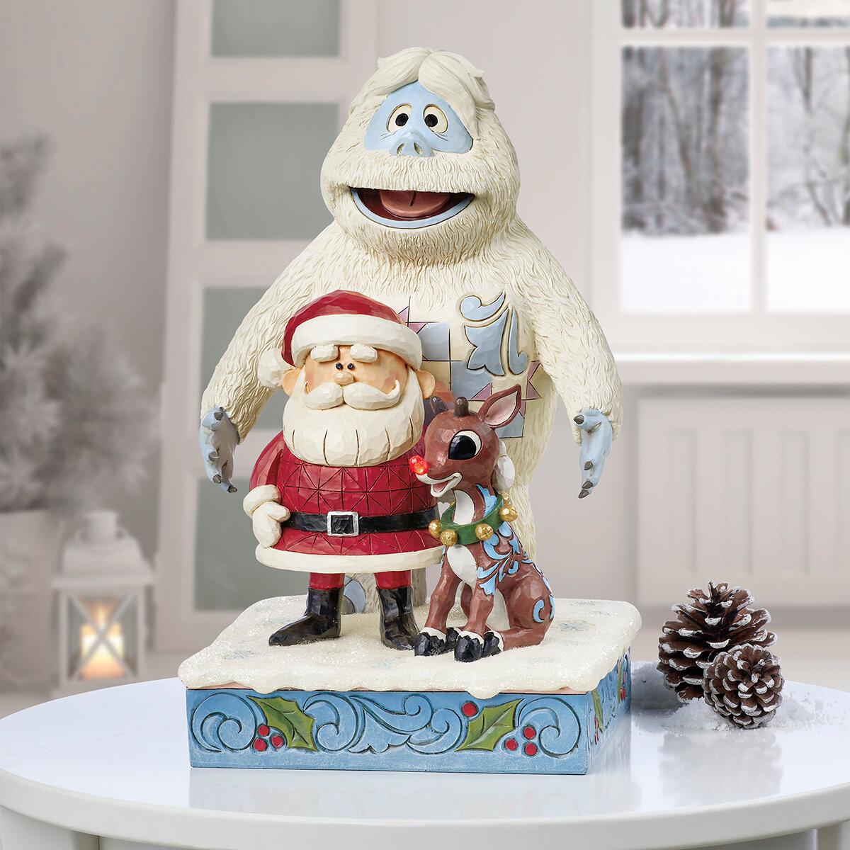Jim Shore, Figurita de Rudolph, Bumble y Papá Noel de 32 cm