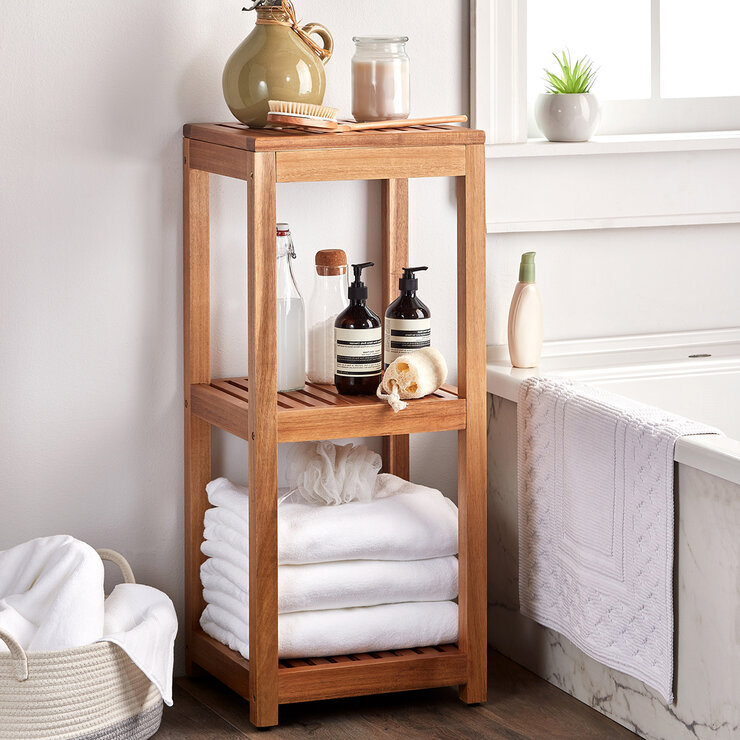 Mesa Inspired Living, Torre de Madera de Acacia para Almacenamiento