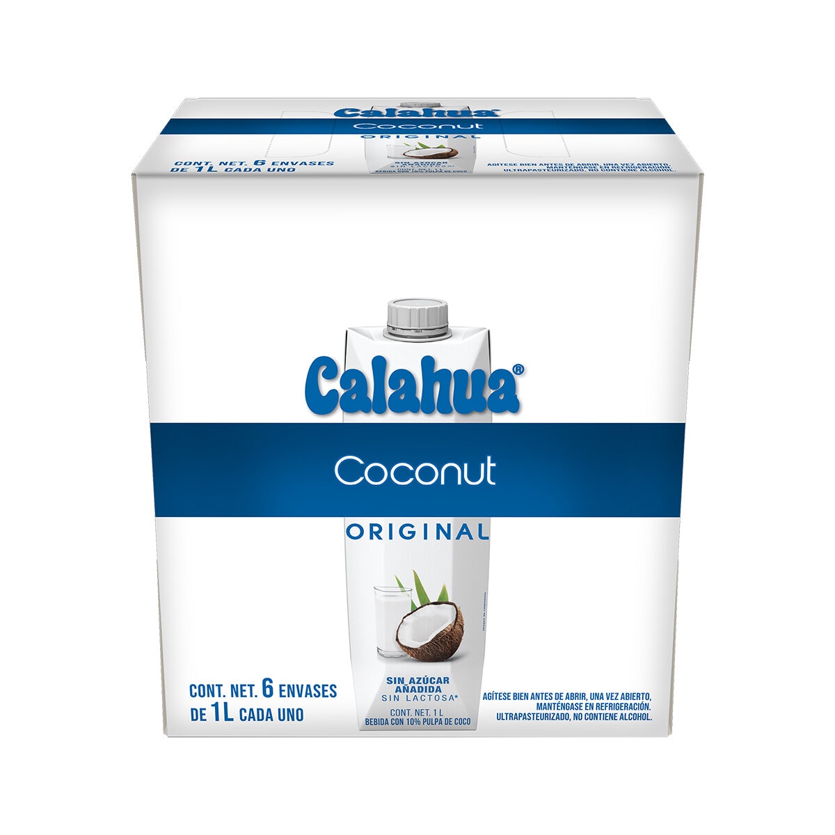 Calahua Bebida de Coco 6 pzas de 1 l