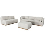 Henredon, Sofá Seccional Modular de Tela de 6 piezas con Otomano
