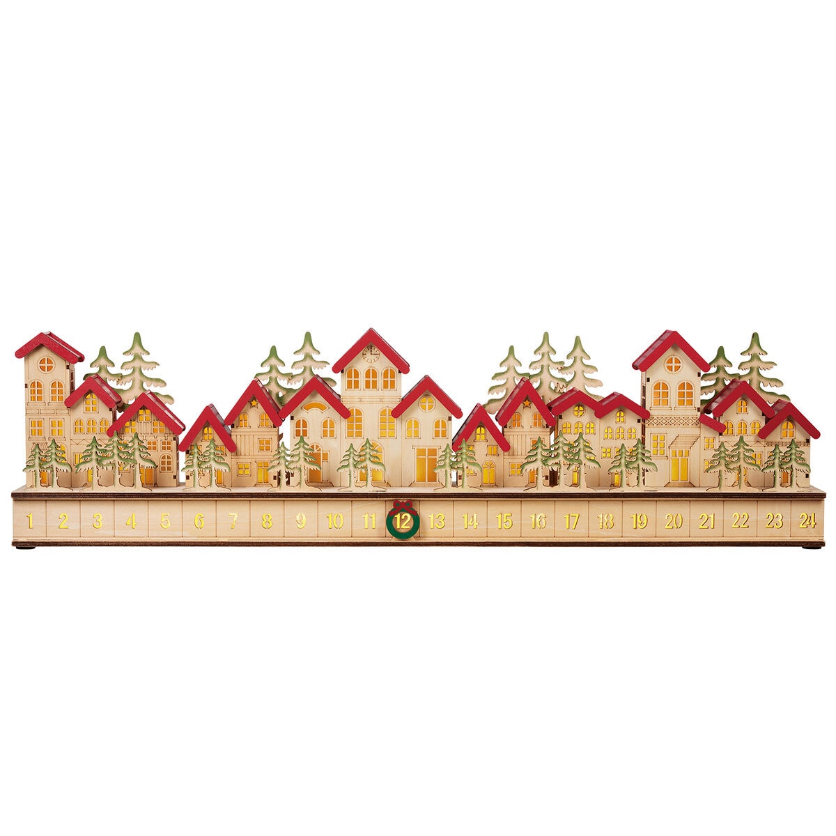 Villa Festiva de Madera Calendario de Adviento