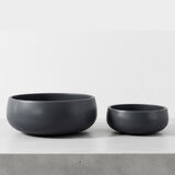 Zuccu, Macetas Tipo Bowl de Concreto Azul, 2 piezas