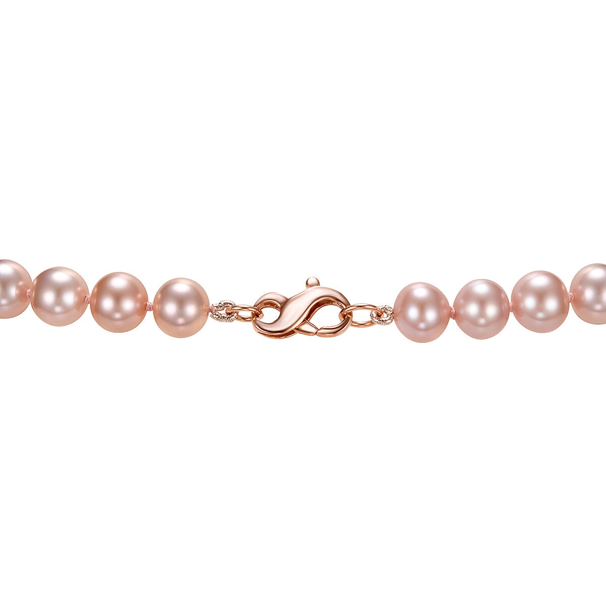 Collar de Perlas Cultivadas, 8.0-8.5mm, Oro Rosa de 14K
