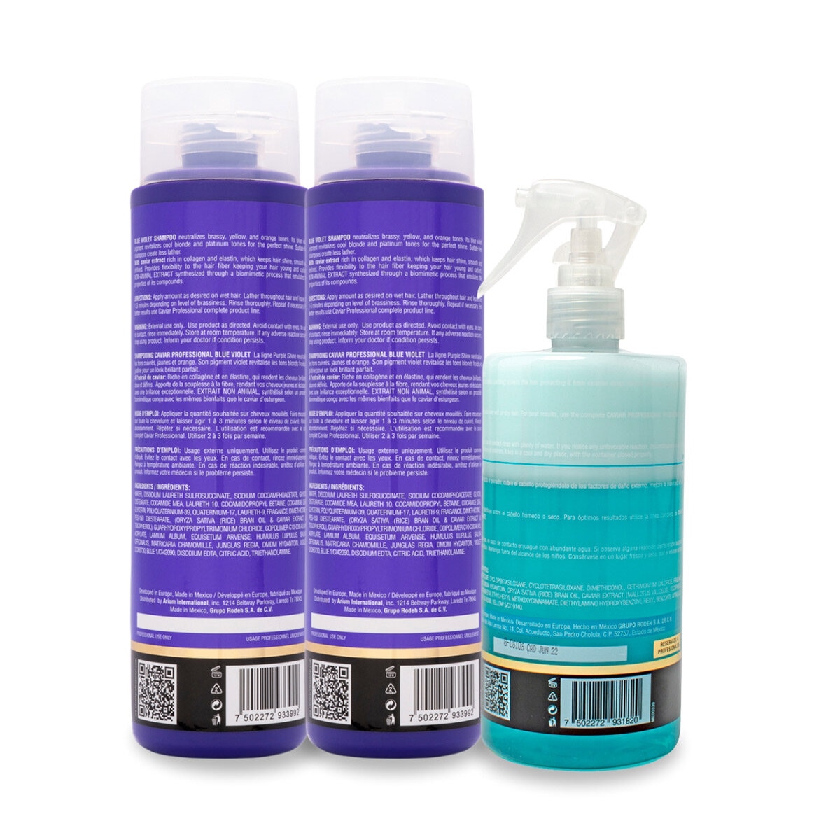 Caviar Shampoo Matizador + Hidratante Bifásico