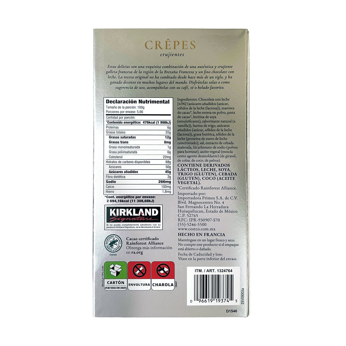 Krikland Signature Galletas Cubiertas de Chocolate Belga 556 g Krikland Signature Galletas Cubiertas de Chocolate Belga 556 g