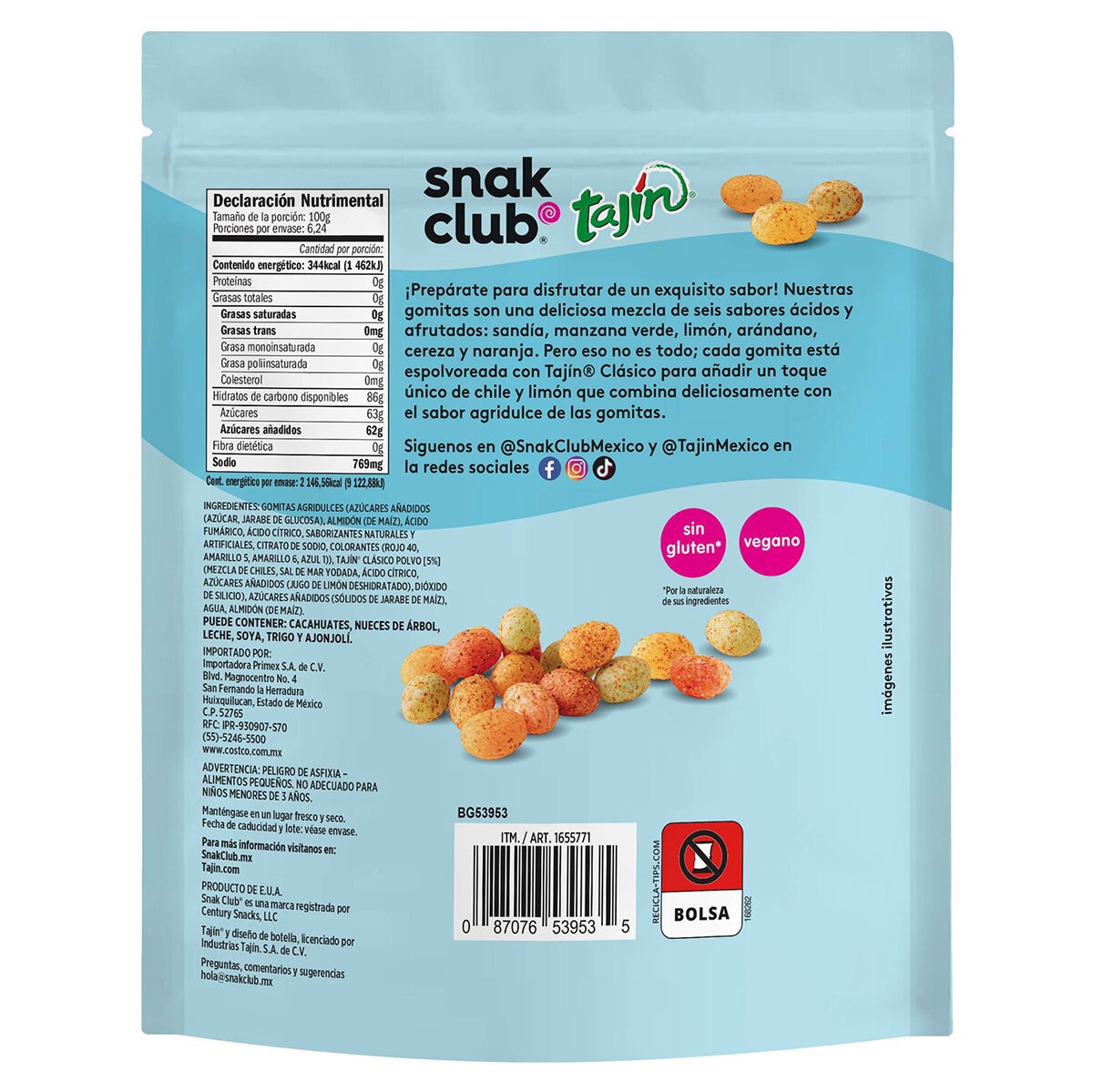 Snak Club Jelly Beans Agridulces con Tajín 624 g