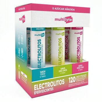 Multilyte Electrolitos 120 Tabletas Efervescentes Sin Azúcar Añadida