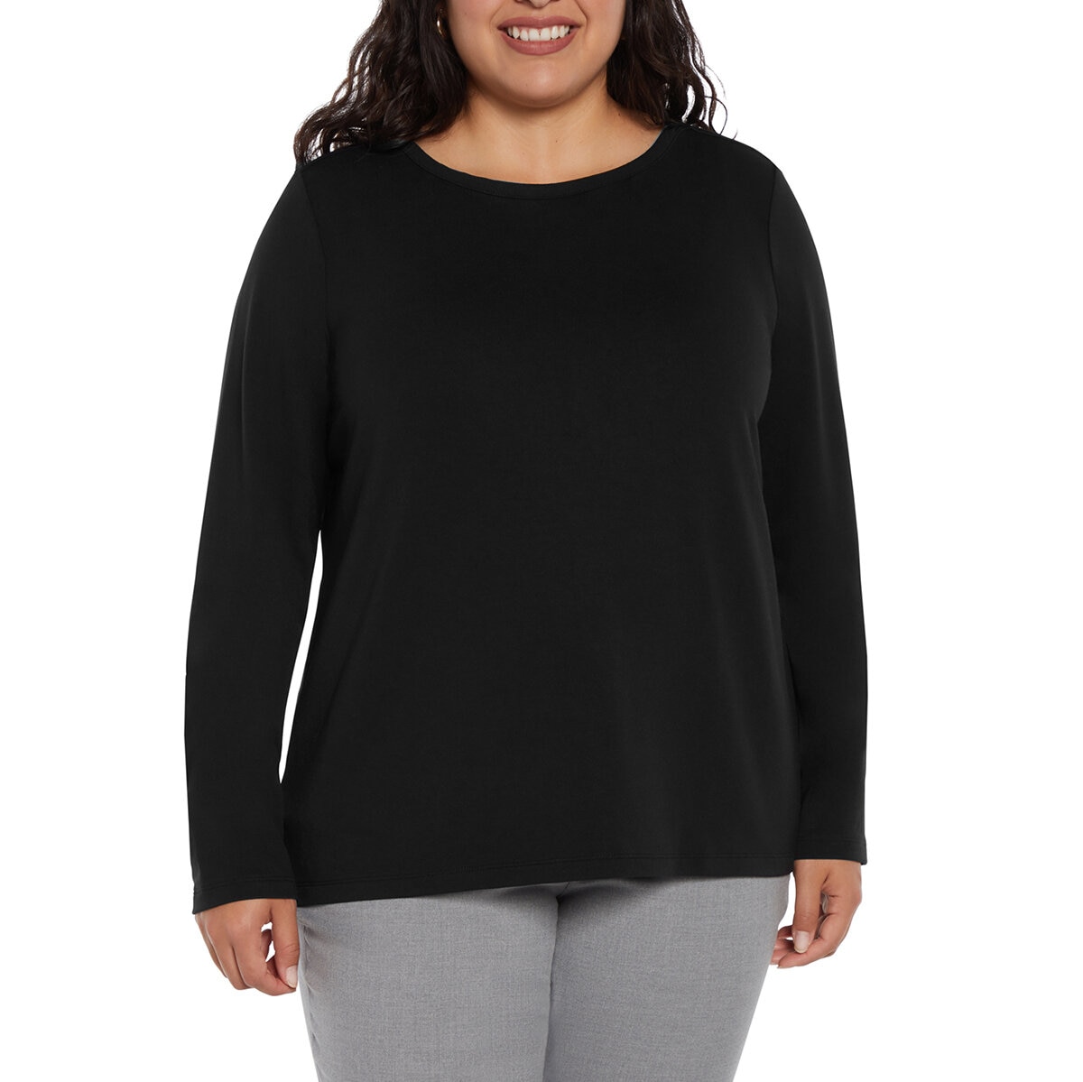 Three Dots Blusa para Dama Negro Extra Chica