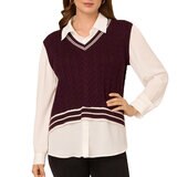 Adrianna Papell Chaleco con blusa simulada para Dama Morado Chica