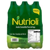 Nutrioli Aceite Comestible Puro de Soya 3 pzas de 946 ml