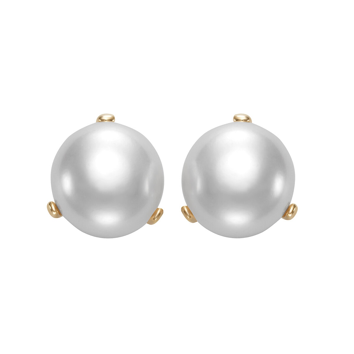 Aretes de Perlas Cultivadas, 10.0-10.5mm, Oro Amarillo de 14K