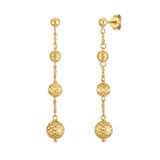 Aretes, Colgantes de Cuentas, Oro Amarillo 14K Aretes, Colgantes de Cuentas, Oro Amarillo 14K