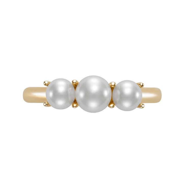 Anillo de Perla Cultivada, Oro Amarillo de 14K