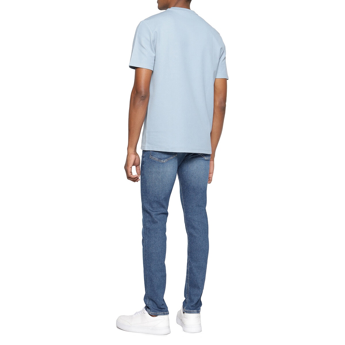 Calvin Klein Playera para Caballero Azul Chica