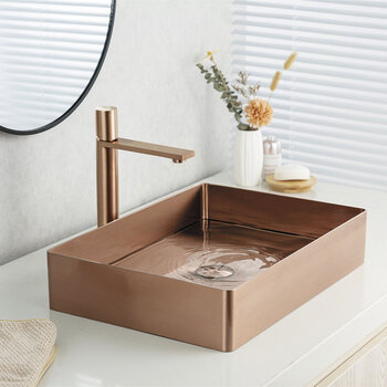 Rubinett, Ovalin de Baño Rectangular - Cobre