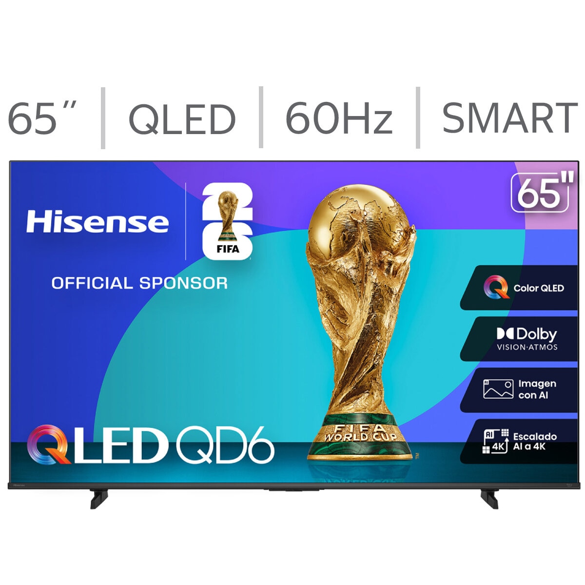 Hisense Pantalla 65" QLED 4K Fire TV Hisense Pantalla 65" QLED 4K Fire TV