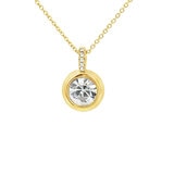 Mayfer, Juego Dorado de Collar y Aretes, con Cristal Austríaco