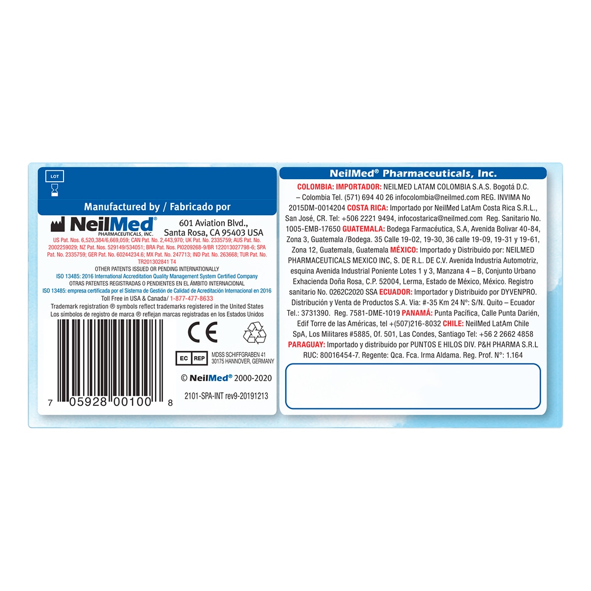 NeilMed Sinus Rinse Kit 100 Sobres Premezclados con Botella