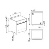 Smeg Estufa Portofino de gas con 4 quemadores 30"