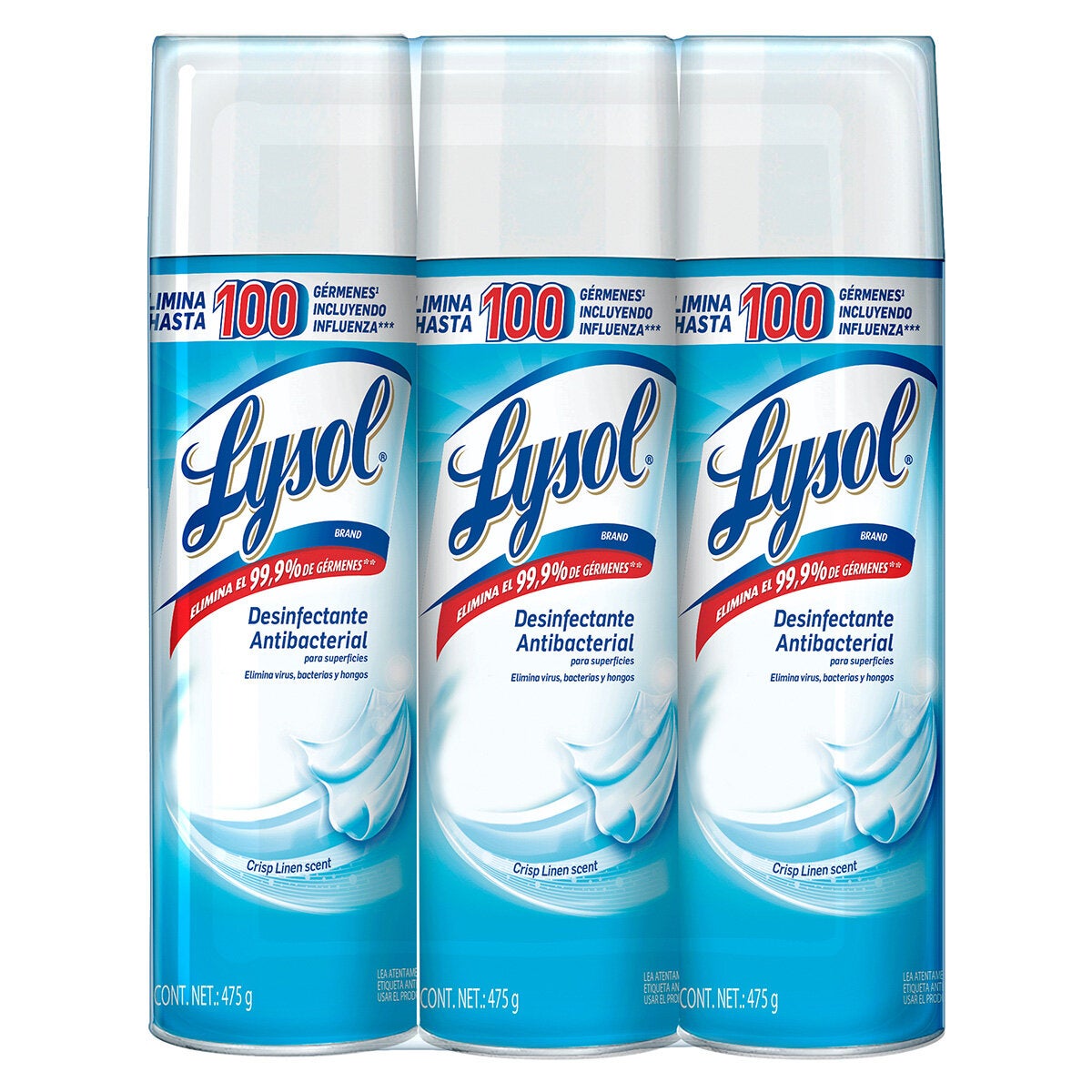 Lysol Desinfectante Antibacterial 3 pzas de 475 g