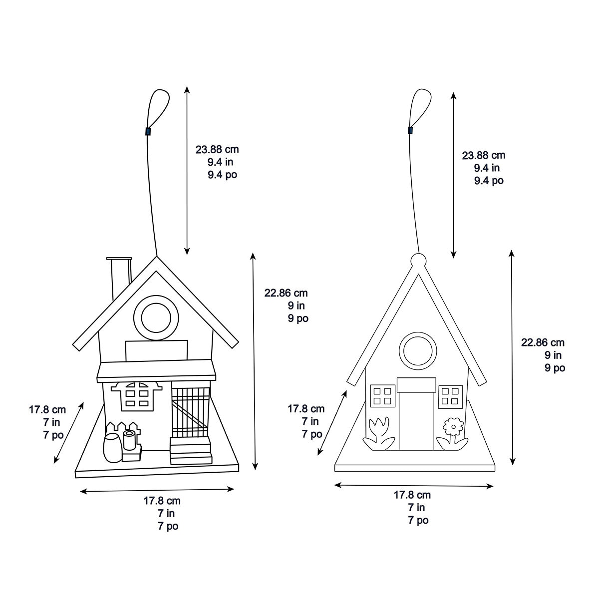 Stylecraft, Paquete de 2 Casitas para Ave de Madera