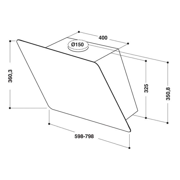 Whirlpool Campana de Pared 80cm