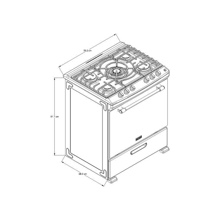 Maytag Estufa de piso de 76cm de 5 quemadores de gas