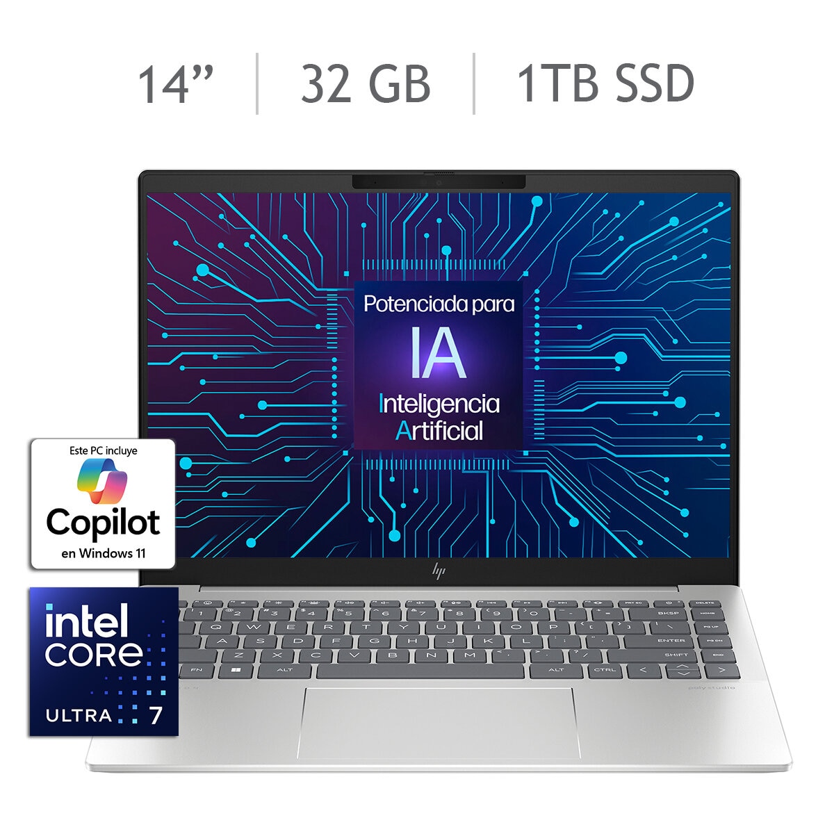 HP Pavilion Plus 14-ew1002la Laptop 14" OLED Intel Core Ultra 7 32GB 1TB